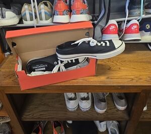 Converse Black & White Kids Low Top Canvas Sneakers